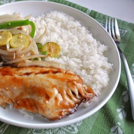 5 Minute Teriyaki Snapper & Rice - Recipe photo by MomWhatsForDinner