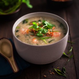 Shrimp & Bok-Choy Congee - Recipe photo by goodiesavolonte