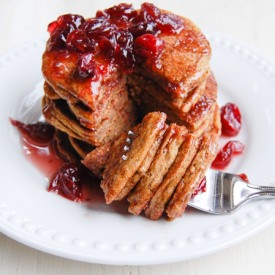 Pumpkin Cakes Cranberry Maple Syrup - Recipe photo by purethyme