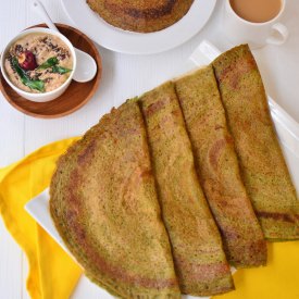 Whole Green Gram Oat Dosa - Recipe photo by cubesnjuliennes
