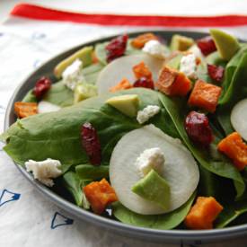 Sweet Potato Spinach Salad - Recipe photo by uprootfromor