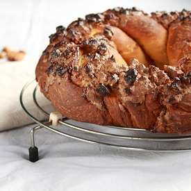 Nut Brittle topped Holiday Bread - Recipe photo by bakingyummies