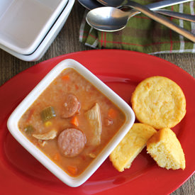 Cajun Chicken & Sausage Soup - Recipe photo by A Little Claireification