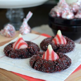 Chocolate Candy Cane Kiss Cookies - Recipe photo by BruCrewLife