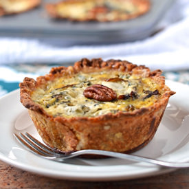 Pear and Gorgonzola Mini Quiches - Recipe photo by wellplated