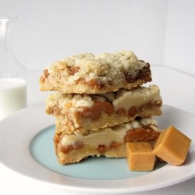 Crockpot Salted Caramel Cookie Bars - Recipe photo by slowcookergourmet