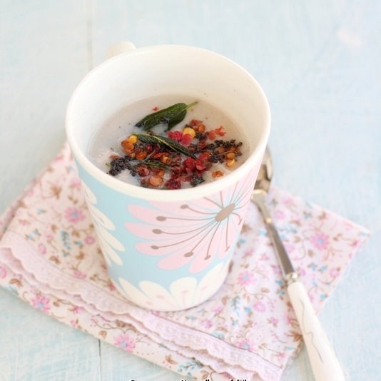 Fox Nut Soup w/ Lentil Tempering - Recipe photo by easyfoodsmith