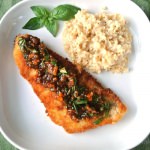 Crispy Snapper with Spicy Basil - Recipe photo by MomWhatsForDinner
