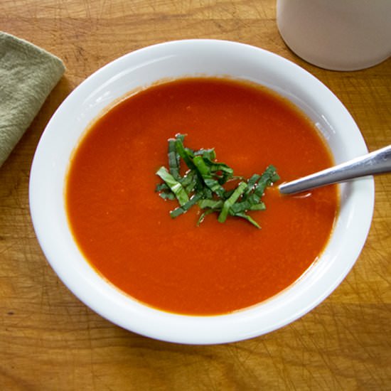 10-Minute Paleo Tomato Soup - Recipe photo by Cook Eat Well