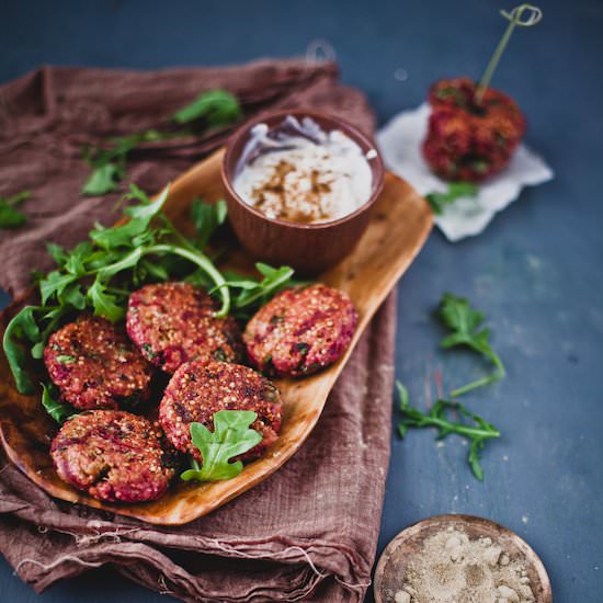Beetroot Arugula Quinoa Patties - Recipe photo by PlayfulCooking