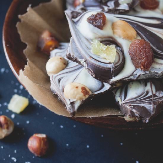 Swirled Chocolate Bark - Recipe photo by theroadnotprocessed