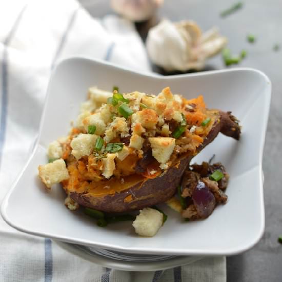 Twice Baked Sausage n Sweet Potato - Recipe photo by curriedcantaloupe
