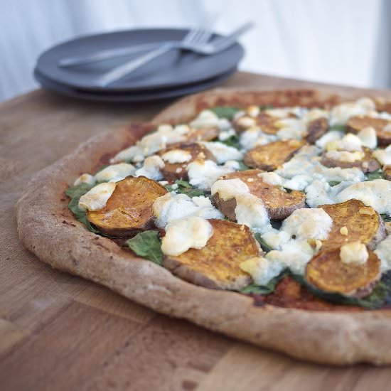 Roasted Sweet Potato Pizza - Recipe photo by kiwiandpeach