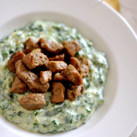 Béchamel Sauce with Spinach & Meat - Recipe photo by PelinChef