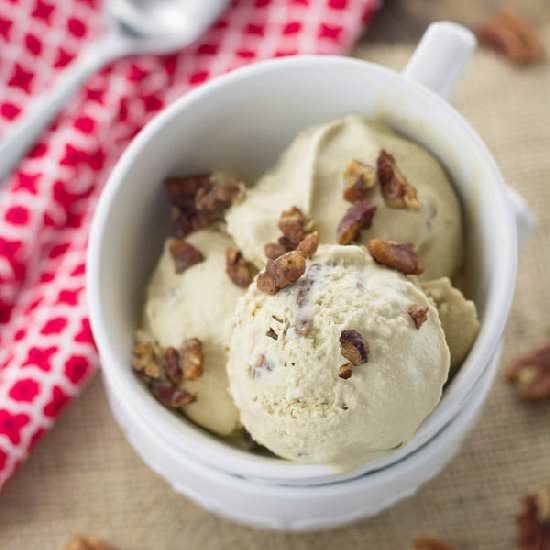 Pecan Pie Frozen Yogurt - Recipe photo by LowCarbOneDay