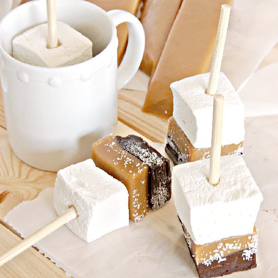 Salted Caramel Hot Chocolate Sticks - Recipe photo by The Kitchen McCabe
