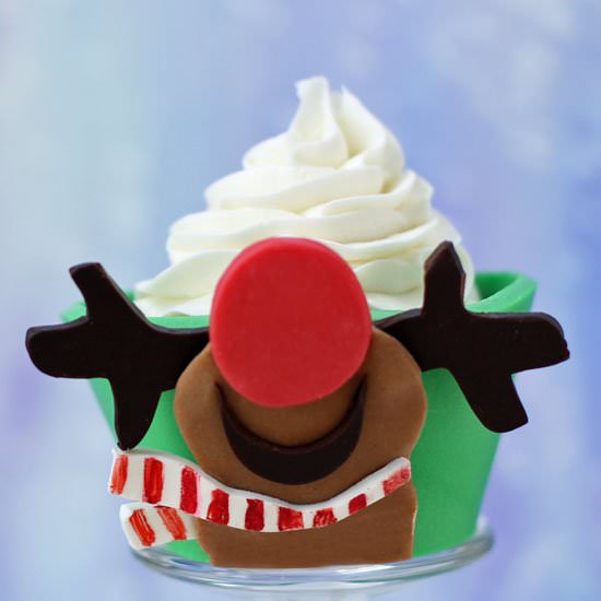 Chocolate Rudolph Cupcake Wrappers - Recipe photo by Hungry Happenings
