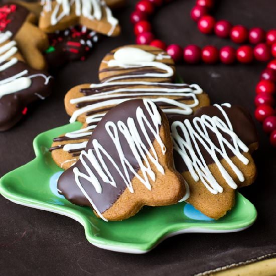 Chocolate Dipped Gingerbread Cookie - Recipe photo by tastesoflizzyt