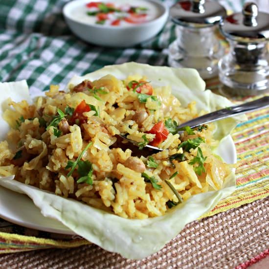 Cabbage Briyani - Recipe photo by Aromatic Cooking