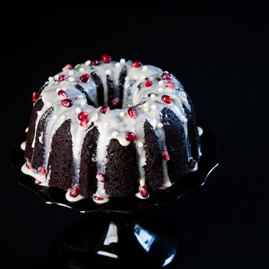 Pomegranate Chocolate Bundt Cake - Recipe photo by hungryrabbitnyc