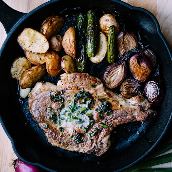 Pork Chop with Chive Butter - Recipe photo by bsinthekitchen