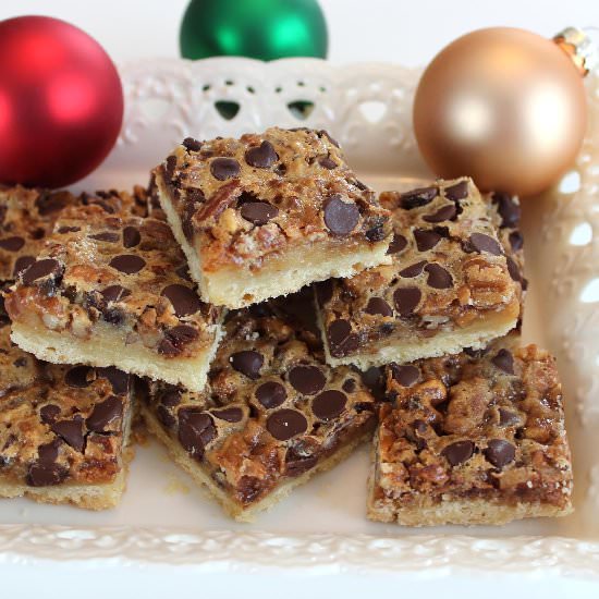 Chocolate Pecan Pie Bars - Recipe photo by momvstheboys