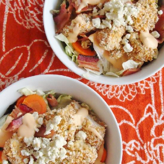 Crispy Buffalo Chicken Salad - Recipe photo by lisacheesykitchen