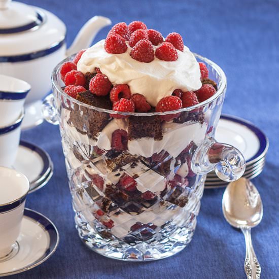 Gingerbread-Raspberry Trifle - Recipe photo by flourarrangements