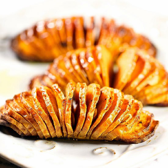 Hasselback Sweet Potatoes - Recipe photo by ourapronstrings