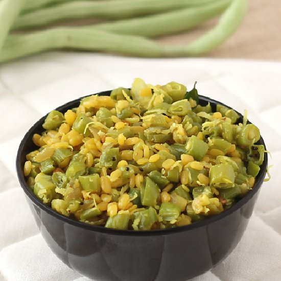 French Beans with Yellow Lentils - Recipe photo by foodviva