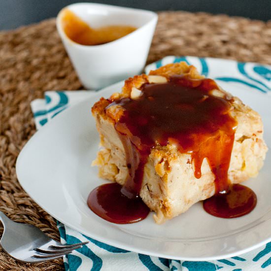 Apple + Almond Bread Pudding - Recipe photo by IMPROVkitchen