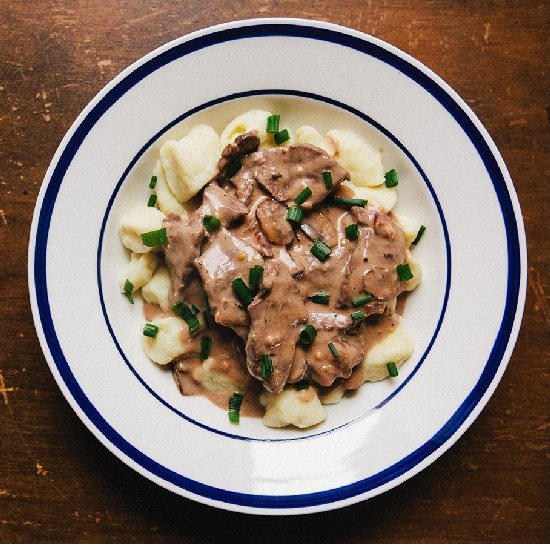 Beef Stroganoff with Gnocchi - Recipe photo by brijam35