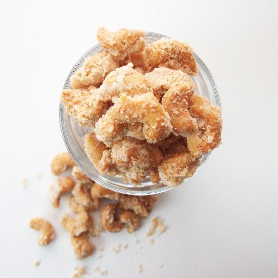 Cinnamon Sugar Coated Cashews. - Recipe photo by gathering beauty