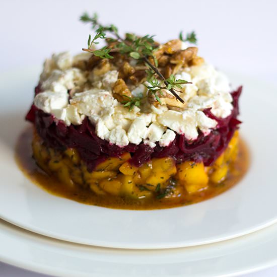 Mango-Beet Timbale with Goat Cheese - Recipe photo by A fashion model reveals her secrets