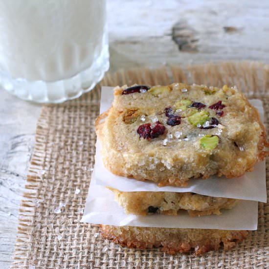 Cranberry Pistachio Icebox Cookies - Recipe photo by Lizthechef