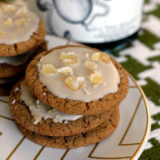 Rum Glazed Ginger Molasses Cookies - Recipe photo by beckysuebakes