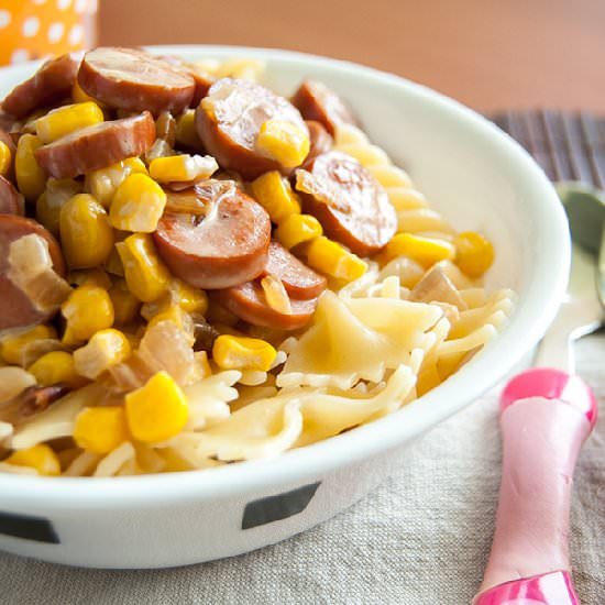 Sausage and Corn Kids Pasta - Recipe photo by The Crafting Nook