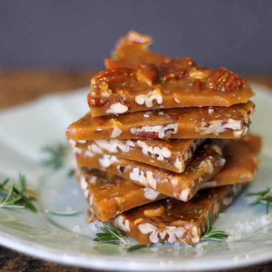 Salted Rosemary Pecan Brittle - Recipe photo by bakerita