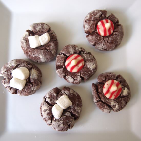 Holiday Cocoa Thumbprint Cookies - Recipe photo by collegefoodgirl
