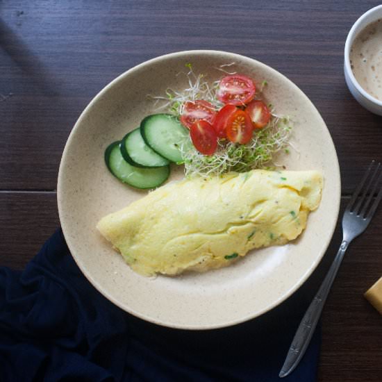 Alfalfa and Cream Cheese Omelette - Recipe photo by atika