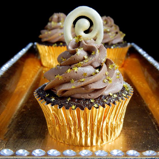 Chocolate Champagne Cupcakes - Recipe photo by FrostingandaSmile