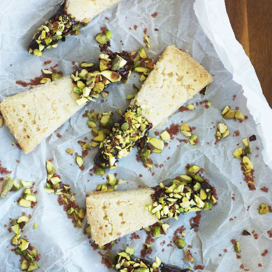 Chocolate Pistachio Shortbread - Recipe photo by Set the Table