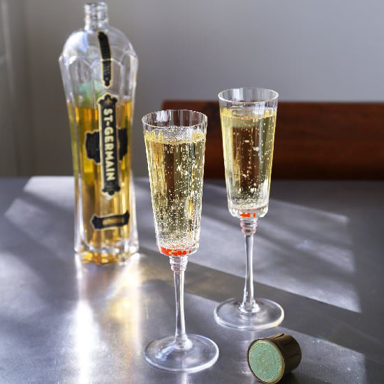 St. Germain and Champagne - Recipe photo by Kitchen Konfidence