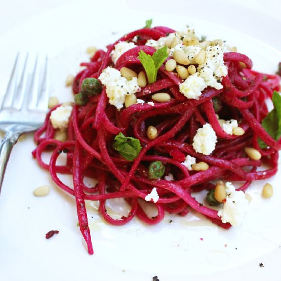 Pink Beet Linguini - Recipe photo by Aphrocuisine