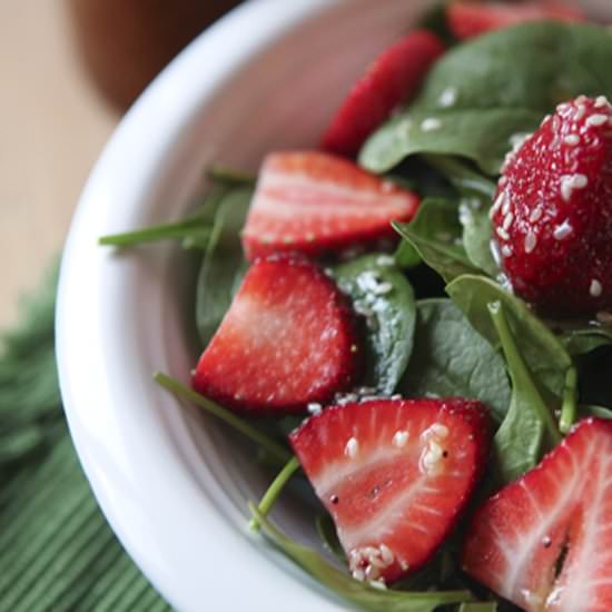 Spinach Strawberry Salad - Recipe photo by The Skinny Pear