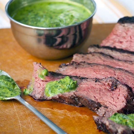 Steak with Chimichurri Sauce - Recipe photo by DailyBurn