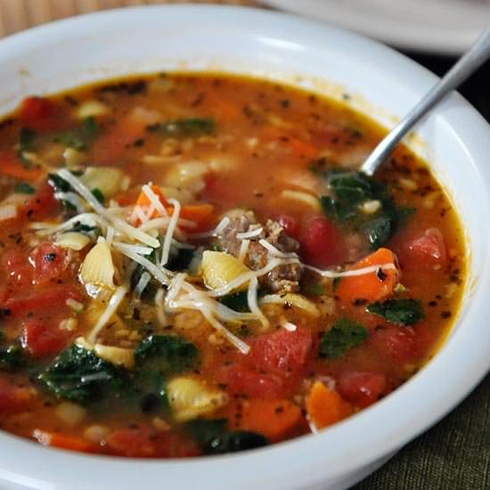 Tuscan Sausage and White Bean Soup - Recipe photo by mykitchencafe