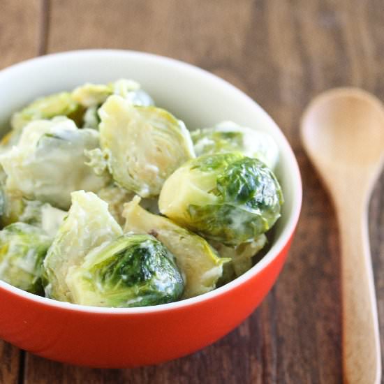 Creamy Brussels Sprouts - Recipe photo by marriageandlaughter