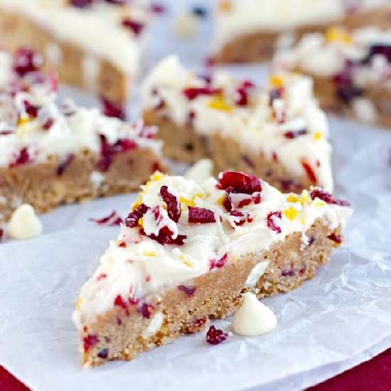 White Chocolate Cranberry Bliss Bar - Recipe photo by 2Teaspoons