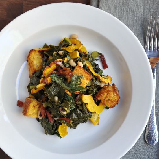 Southern Style Cornbread Panzanella - Recipe photo by PinchandSwirl